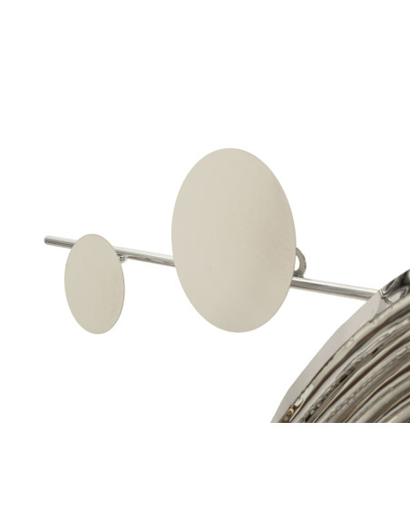 Grande déco murale moderne 121x52 en Métal Argenté Mondrian 