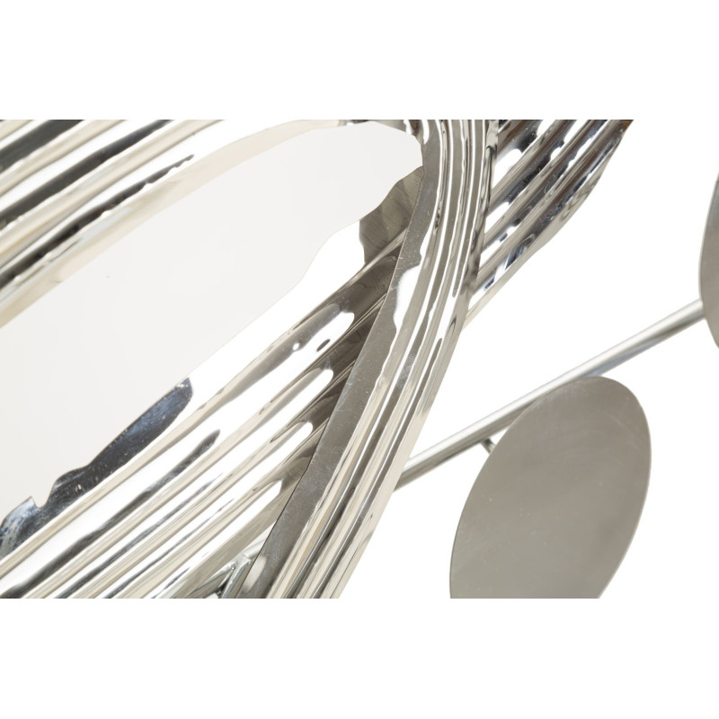 Grande déco murale moderne 121x52 en Métal Argenté Mondrian 