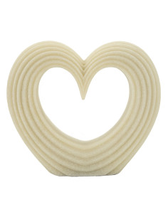 Statuette moderne Coeur Hauteur 19 cm en Résine Blanc Effet quartz Lovvy 