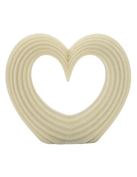 Statuette moderne Coeur Hauteur 19 cm en Résine Blanc Effet quartz Lovvy 