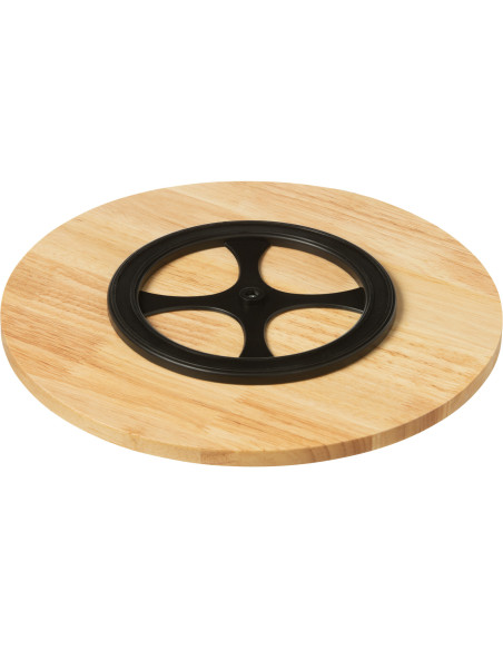 Plateau apéro 6 récipients Rond 30 cm en Bambou Naturel Céramique Blanc Orange Jaune Fuchsia Candace - 3