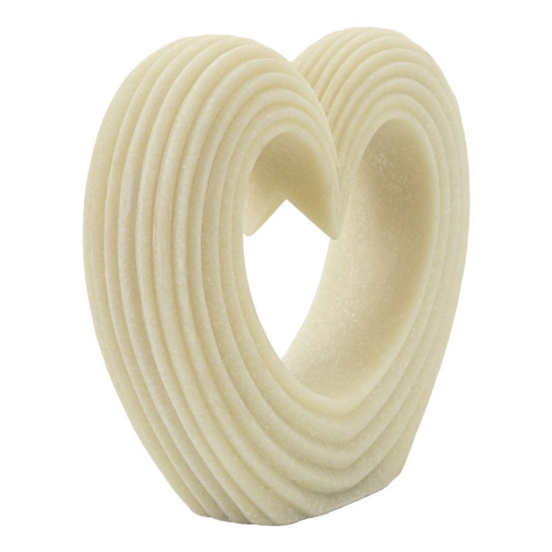 Statuette moderne Coeur Hauteur 19 cm en Résine Blanc Effet quartz Lovvy 