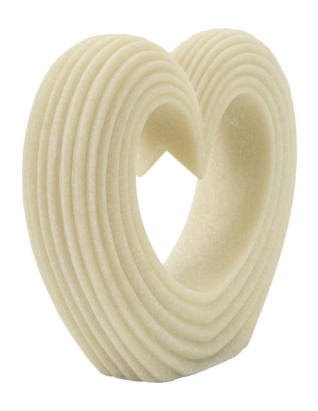 Statuette moderne Coeur Hauteur 19 cm en Résine Blanc Effet quartz Lovvy 