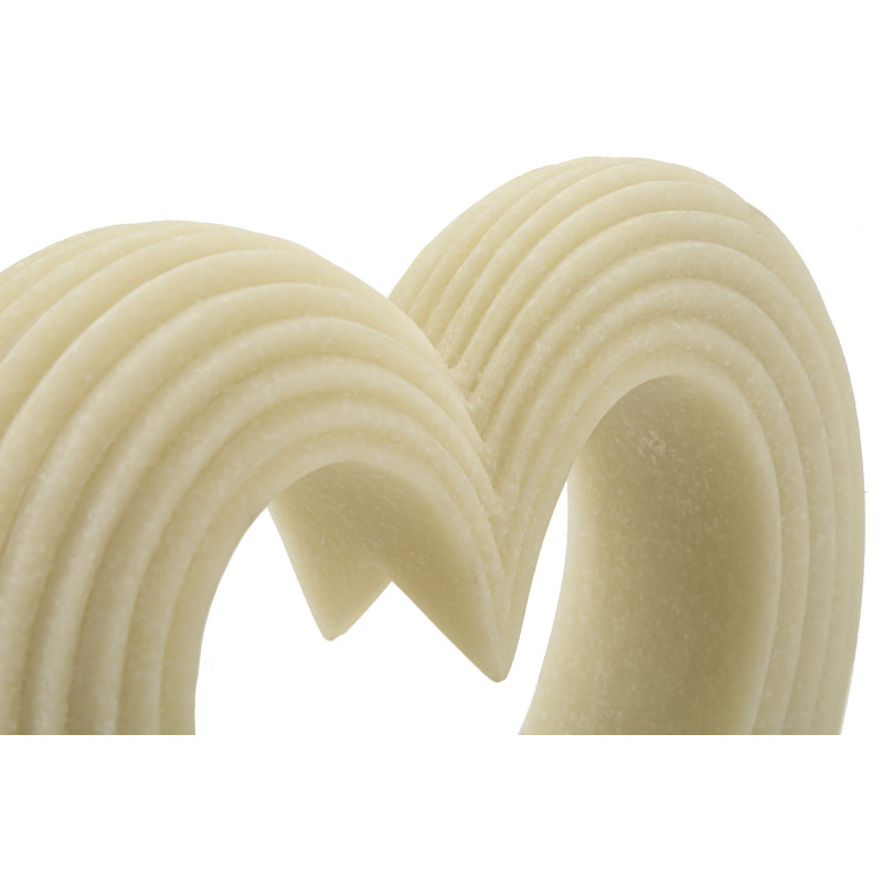 Statuette moderne Coeur Hauteur 19 cm en Résine Blanc Effet quartz Lovvy 