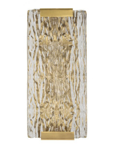 Applique murale moderne Hauteur 36 cm en Verre Semi-transparent Métal Doré Oblin 