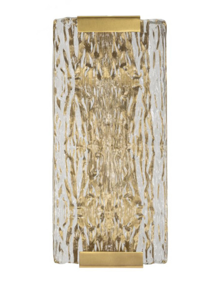 Applique murale moderne Hauteur 36 cm en Verre Semi-transparent Métal Doré Oblin 