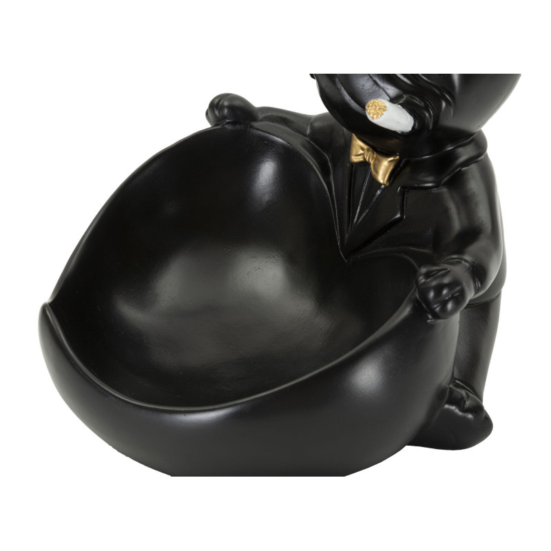 Vide poche original Chien en Résine Noir Doré Ball 
