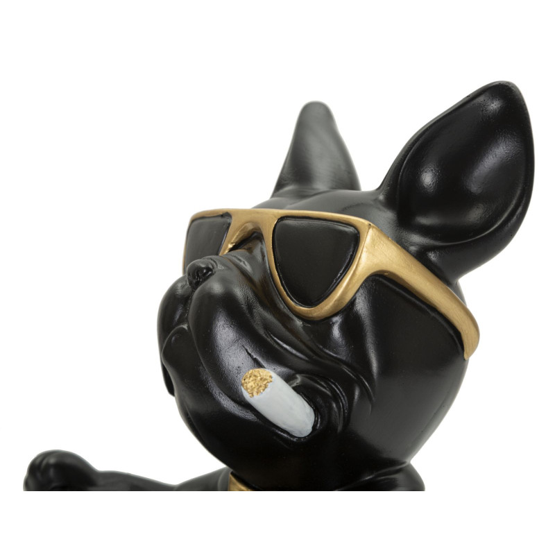 Vide poche original Chien en Résine Noir Doré Ball 