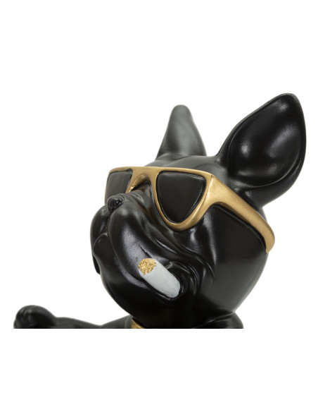 Vide poche original Chien en Résine Noir Doré Ball 