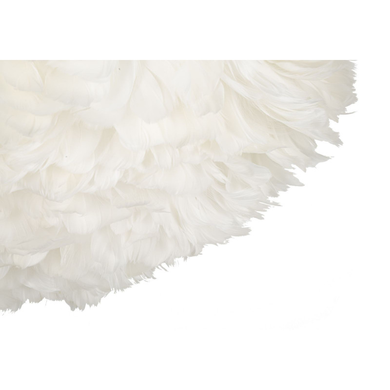 Grande Suspension moderne Plumes Diamètre 60 cm en Tissu Blanc Métal Feather 