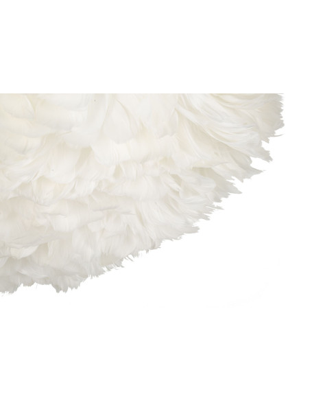 Grande Suspension moderne Plumes Diamètre 60 cm en Tissu Blanc Métal Feather 