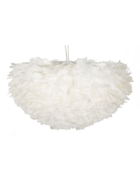 Grande Suspension moderne Plumes Diamètre 60 cm en Tissu Blanc Métal Feather 