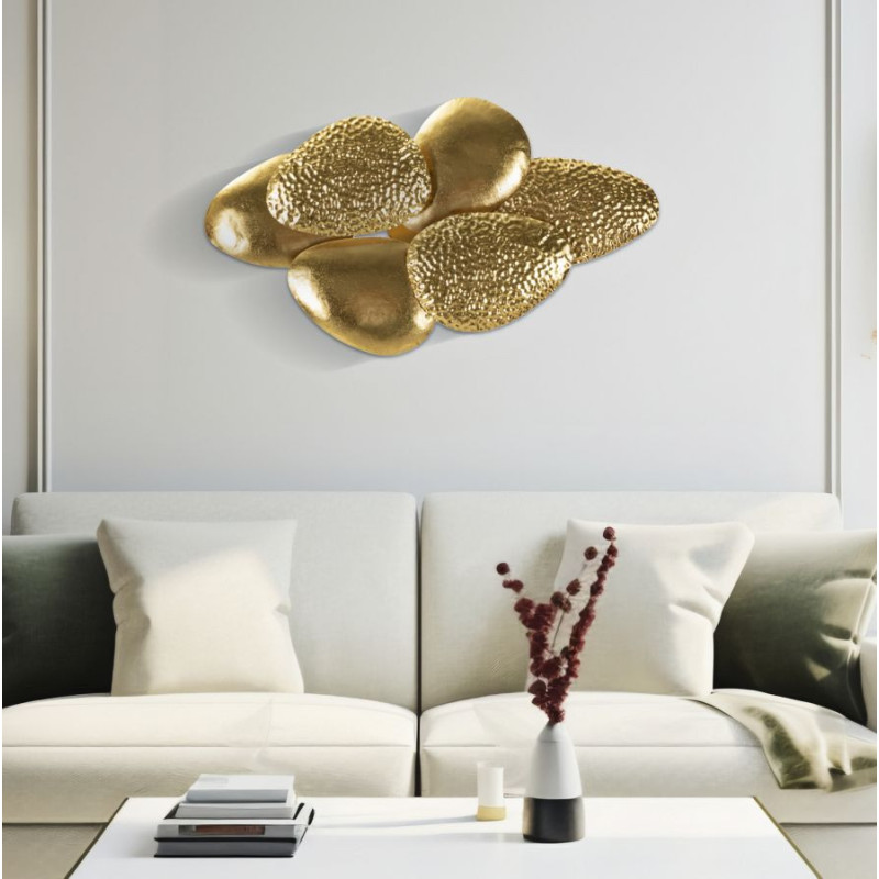 Applique murale moderne galets 44 cm en Métal Doré Shell 