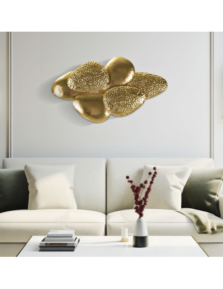 Applique murale moderne galets 44 cm en Métal Doré Shell 