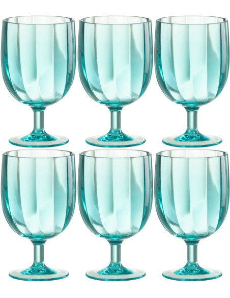 Verre à vin 310 ml en Plastique réutilisable Bleu Annora (Lot de 6) - 1