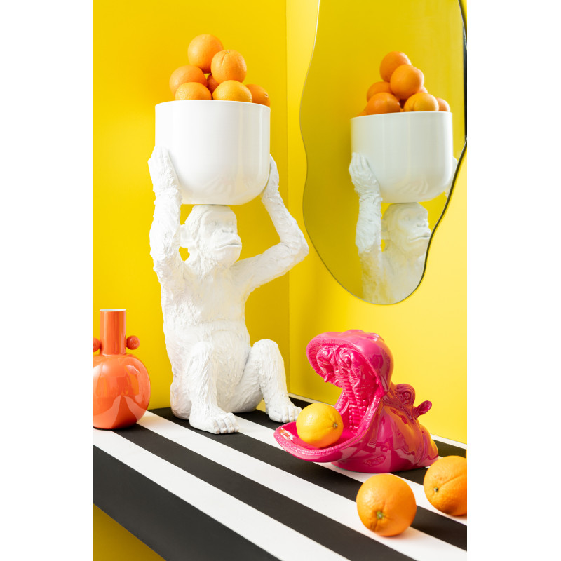 Cache-pot Singe Hauteur 55 cm en Résine Blanc Langston - 3