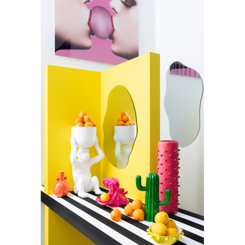 Cache-pot Singe Hauteur 55 cm en Résine Blanc Langston - 4