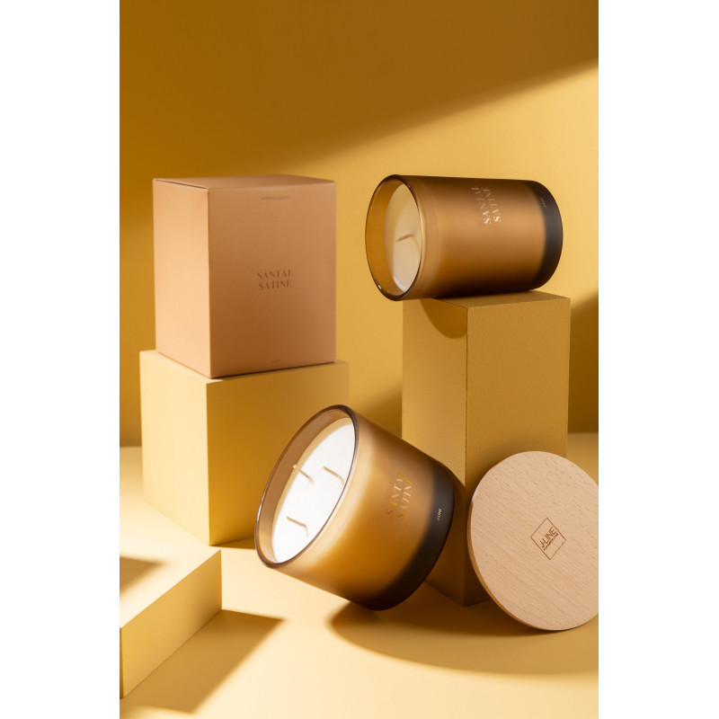 Bougie parfumée Senteur Boisée Santal Satiné 28 heures Accords Essentiels - 5