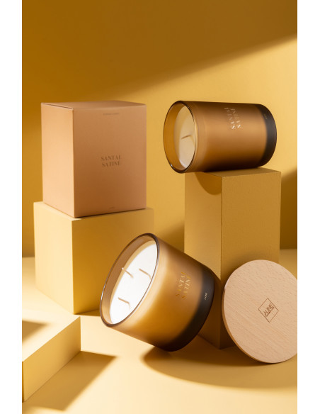 Bougie parfumée Senteur Boisée Santal Satiné 28 heures Accords Essentiels - 5