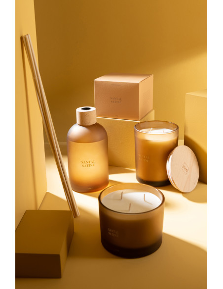 Bougie parfumée Senteur Boisée Santal Satiné 28 heures Accords Essentiels - 6