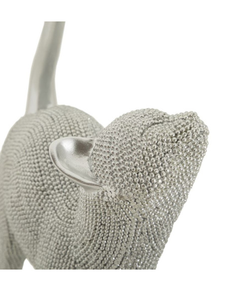 Statuette déco moderne Chat en Résine Argenté Brillant Sparky 
