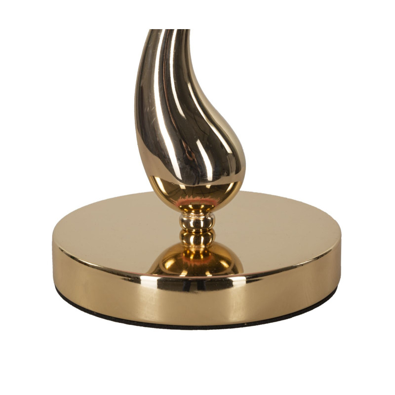 Lampe à poser moderne Plumes Hauteur 47 cm en Tissu Rose Métal Doré Cart 