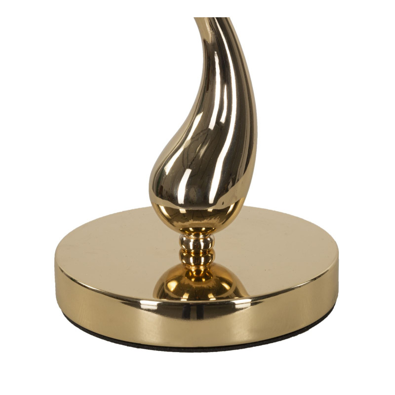 Lampe à poser moderne Plumes Hauteur 47 cm en Tissu Blanc Métal Doré Cart 