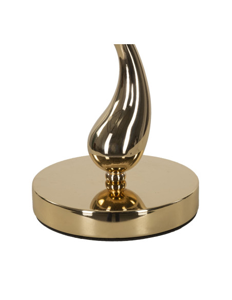 Lampe à poser moderne Plumes Hauteur 47 cm en Tissu Blanc Métal Doré Cart 