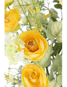 Bouquet de fleurs artificielles Hauteur 85 cm en Plastique Jaune Vert - 2