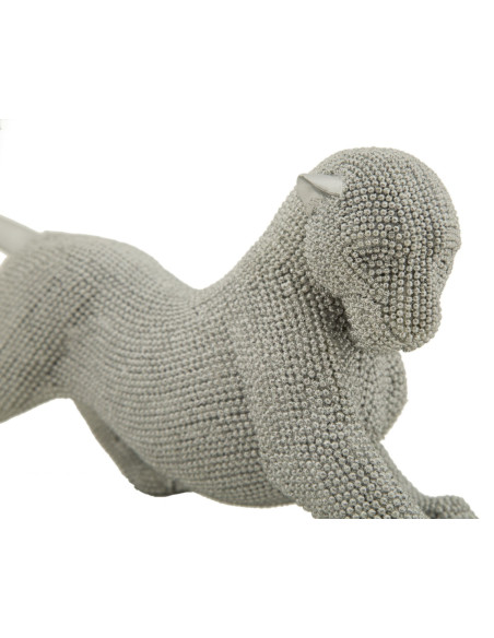 Statuette déco moderne Panthère en Résine Argenté Brillant Sparky 