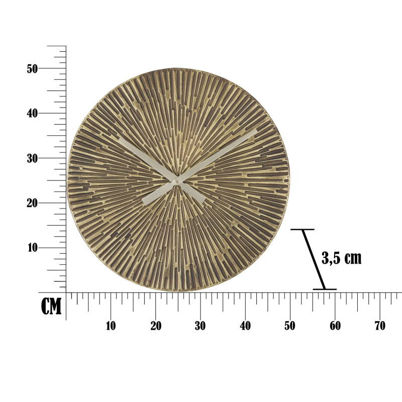 Horloge murale ronde industrielle 50 cm en Métal Bronze antique Opis 