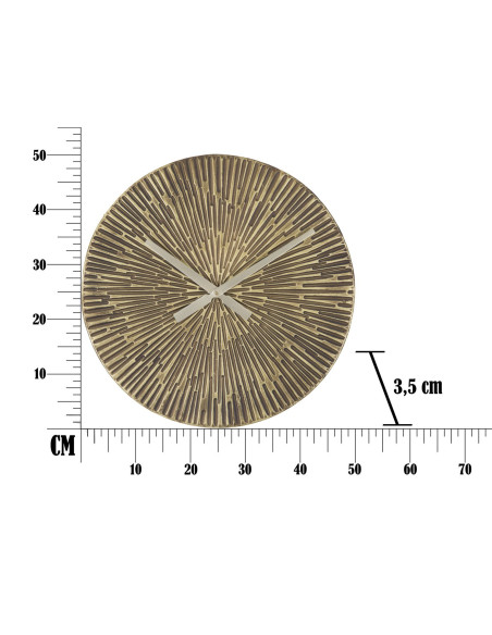 Horloge murale ronde industrielle 50 cm en Métal Bronze antique Opis 