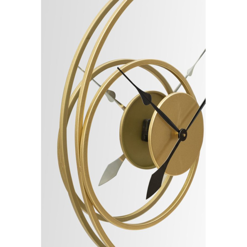 Grande Horloge murale moderne Ronde 90 cm en Métal Doré Miroir Specchio 