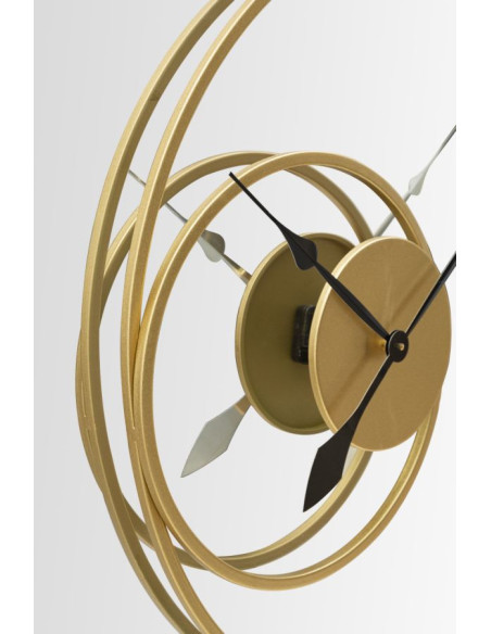 Grande Horloge murale moderne Ronde 90 cm en Métal Doré Miroir Specchio 