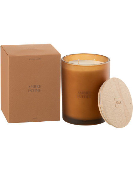 Bougie parfumée XL Senteur Boisée Ambre intime 52 heures Accords Essentiels - 1