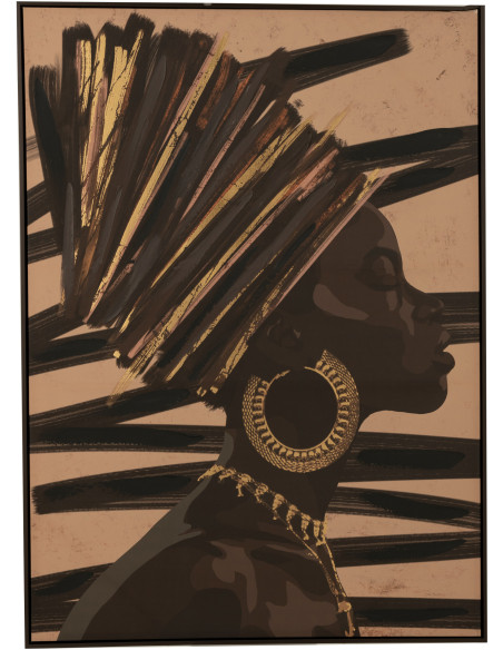 Toile imprimée et peinte XL Rectangulaire Femme africaine Adwoa 100x140 - 1