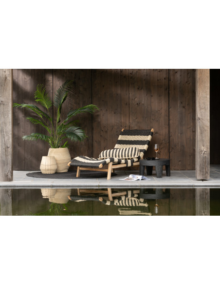 Panier de rangement Ovale en Jonc de mer Naturel Noir Motif tirets Emna (Lot de 2) - 5