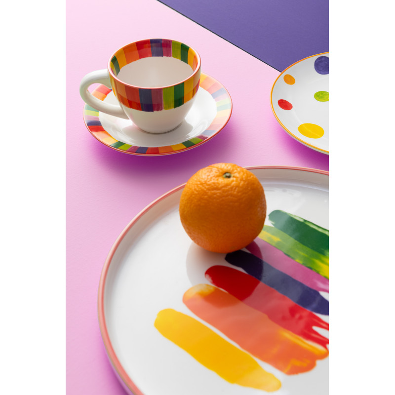 Coffret 6 tasses en Porcelaine Motif pois et lignes Polka - 3