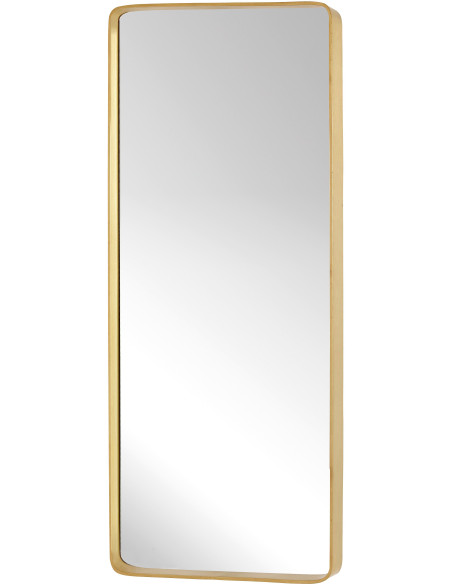 Miroir mural moderne Rectangulaire 31x76 en Métal Doré Effet laiton Retro