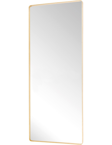 Grand Miroir mural moderne Rectangulaire 60x152 en Métal Doré Effet laiton Retro