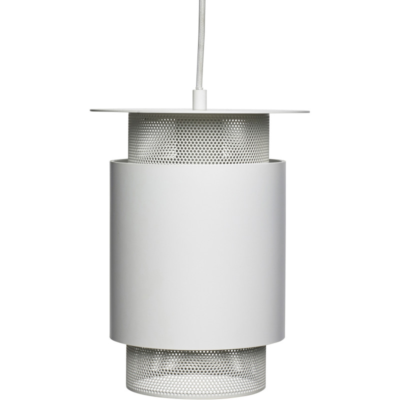 Petite Suspension moderne cylindrique Diamètre 20 cm en Métal Blanc Edge - 4