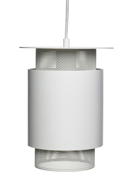 Petite Suspension moderne cylindrique Diamètre 20 cm en Métal Blanc Edge - 4