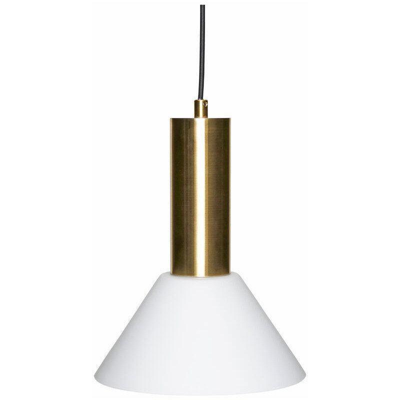 Suspension moderne chic Diamètre 25 cm en Verre Blanc Métal Laiton Contrast - 4