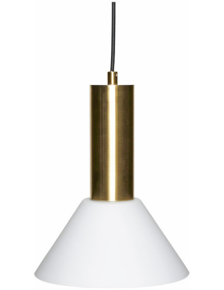 Suspension moderne chic Diamètre 25 cm en Verre Blanc Métal Laiton Contrast - 4