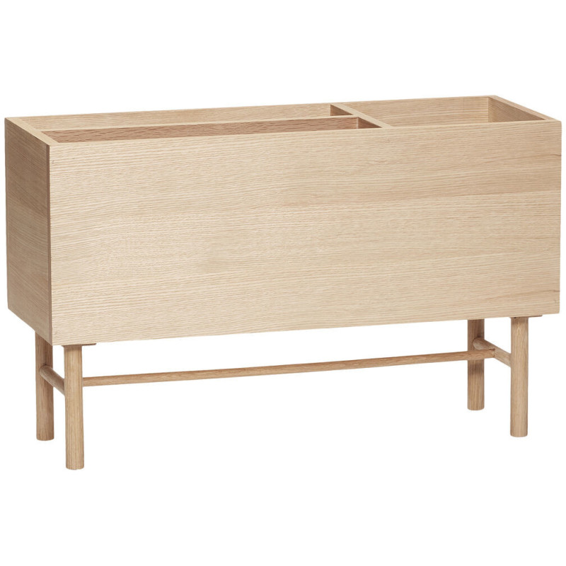 Jardinière moderne range magazines 80 cm en Bois MDF Naturel Placage chêne Ground - 3