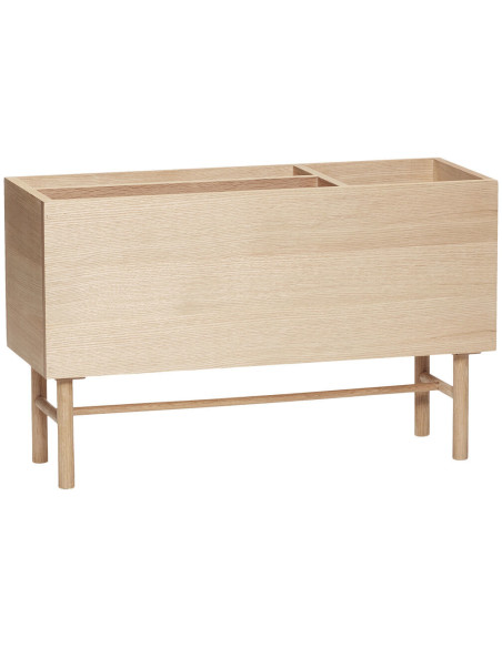 Jardinière moderne range magazines 80 cm en Bois MDF Naturel Placage chêne Ground - 3