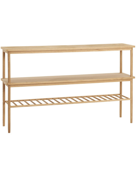 Grande Console moderne Rectangulaire 2 étagères en Bois MDF Naturel Effet chêne Acorn - 3