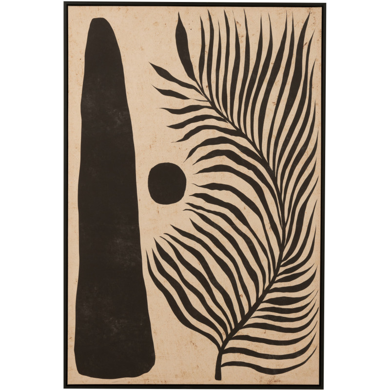 Toile imprimée et peinte XL Rectangulaire Feuille abstraite Lyra 80x120 - 1