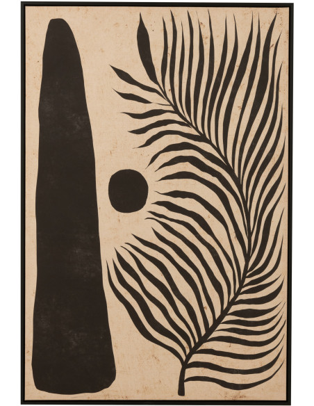 Toile imprimée et peinte XL Rectangulaire Feuille abstraite Lyra 80x120 - 1