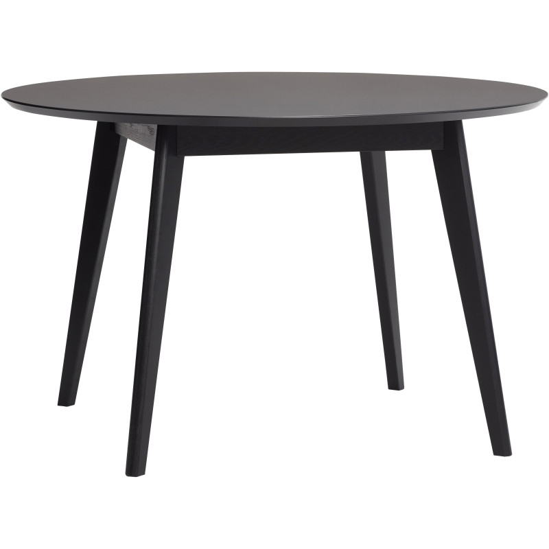 Table à manger moderne Ronde 4 personnes en Bois MDF Bois de chêne Noir Stay - 1